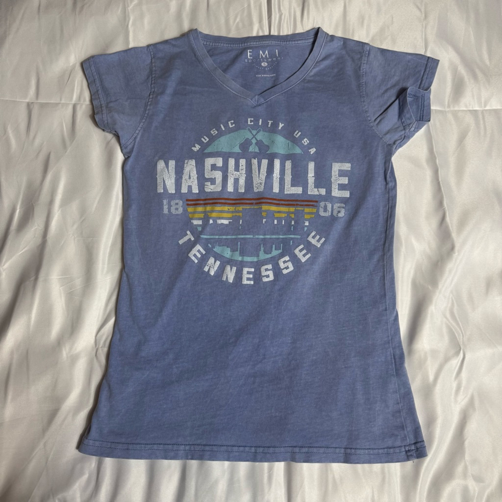 Women's EMI Sportswear Blue Nashville Short Sleeve Tee S